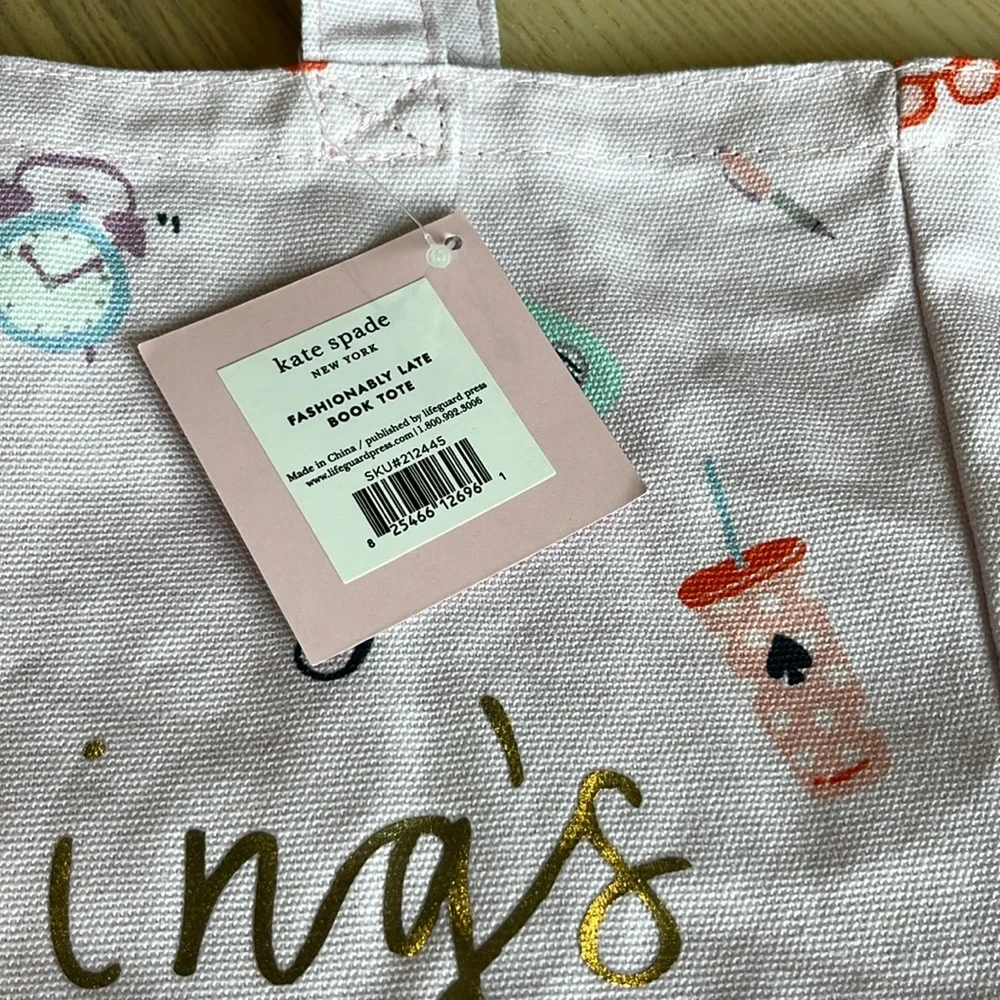 Kate Spade “anything’s possible” Fashionably Late Book Tote NWT - Picture 4 of 9